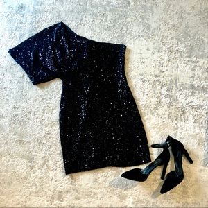 Black Sequence Off Shoulder Dress Size 9/10